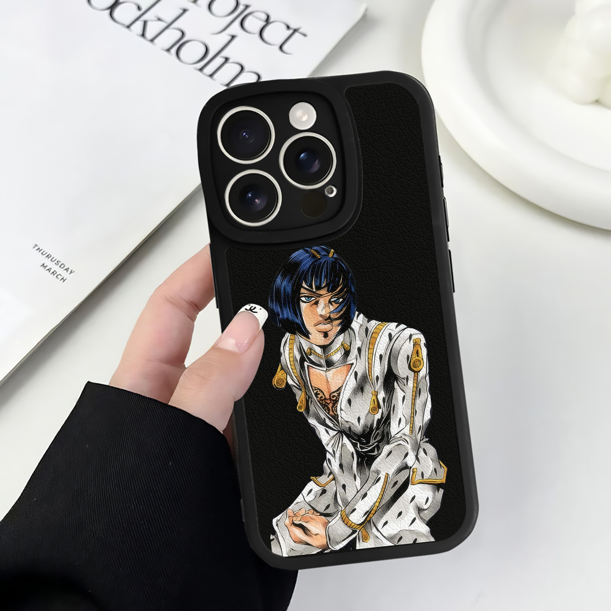 （画像用） ジョジョの奇妙な冒険 ブローノ?ブチャラティ JoJo's Bizarre Adventure Bruno Bucciarati 【iPhone 16シリーズ対応】シリコンスマホケース（レザー調） 材質：シリコン